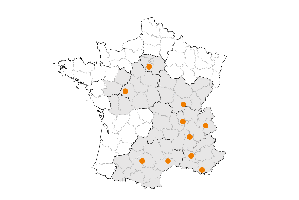 Cartes de France des agences site cs actuel